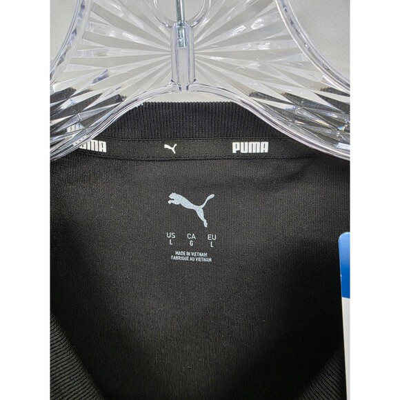 PUMA Black  Embroidery Logo Crew Neck Short Sleeve T-Shirt Mens Size L NWT - Picture 2 of 7